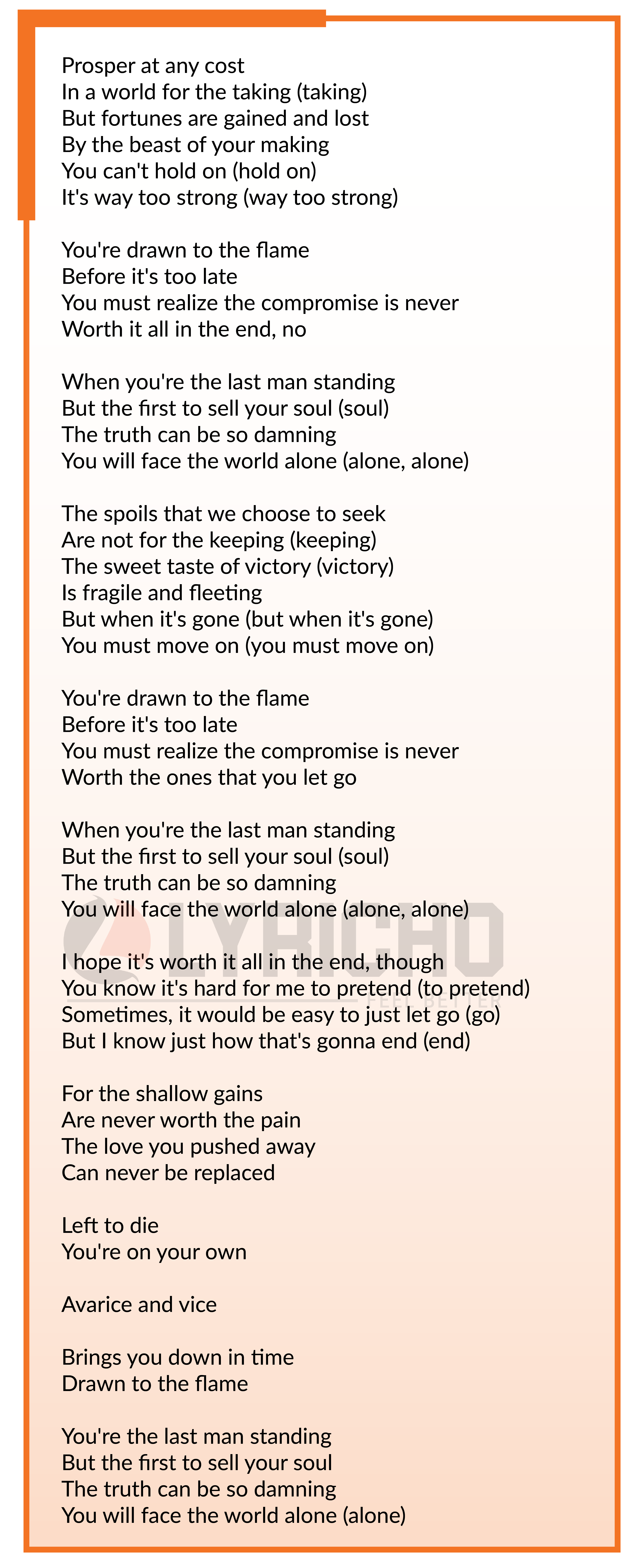 Last Man Standing - Alter Bridge Lyrics,Last Man Standing Song English Lyrics