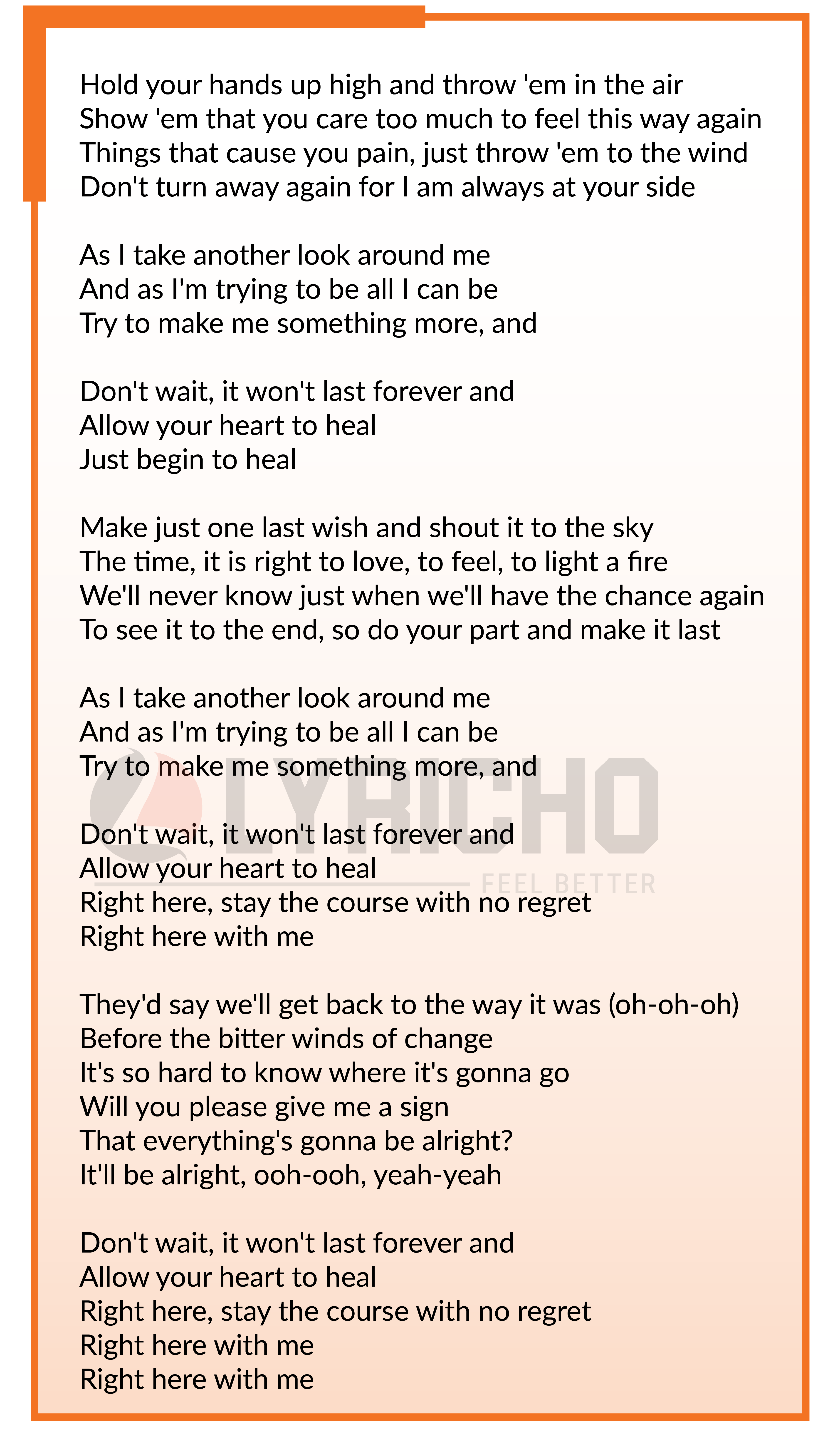 Stay - Alter Bridge Lyrics,Stay Song English Lyrics