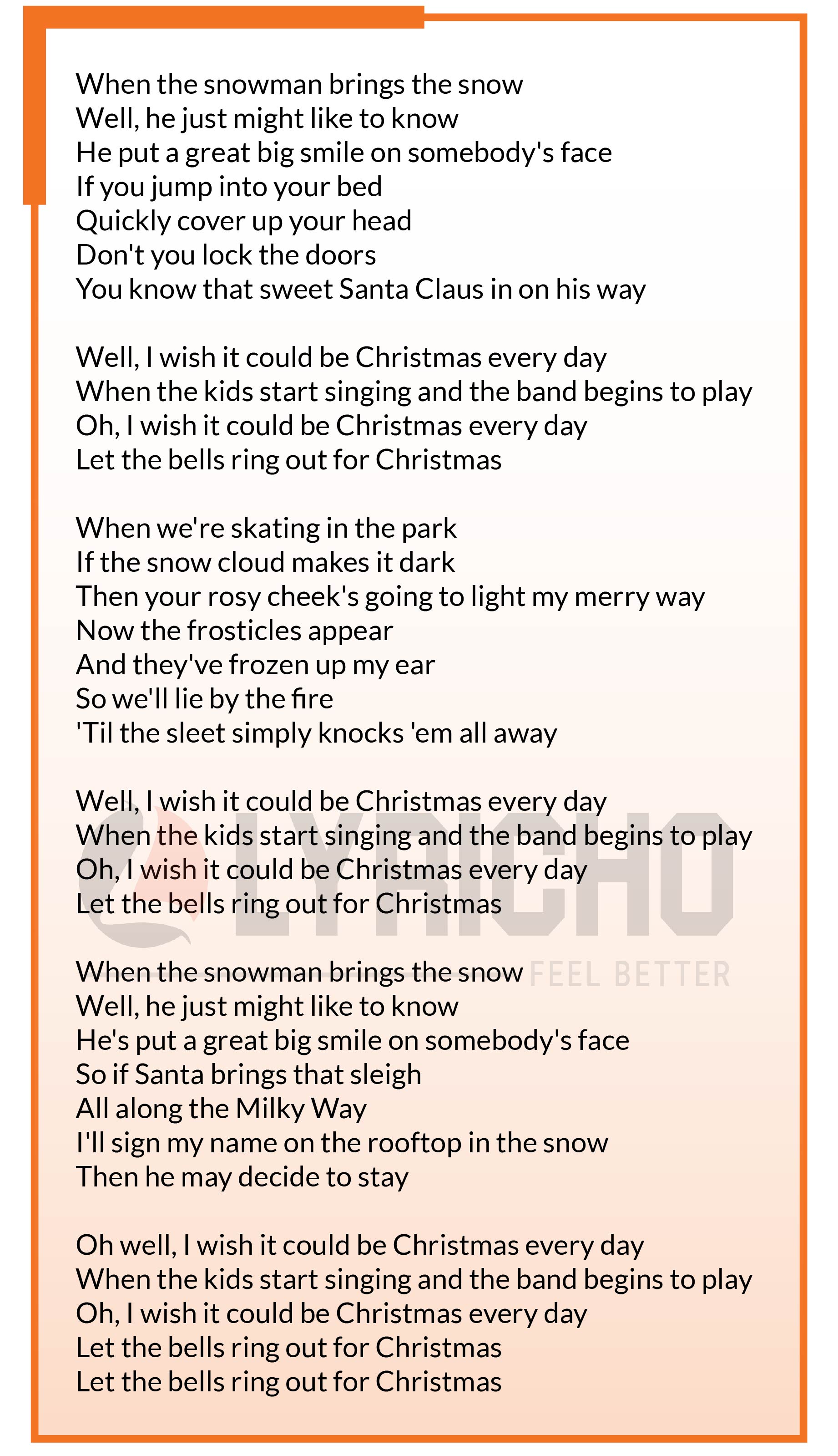 I Wish It Could Be Christmas Every Day Cheap Trick Song Lyrics I