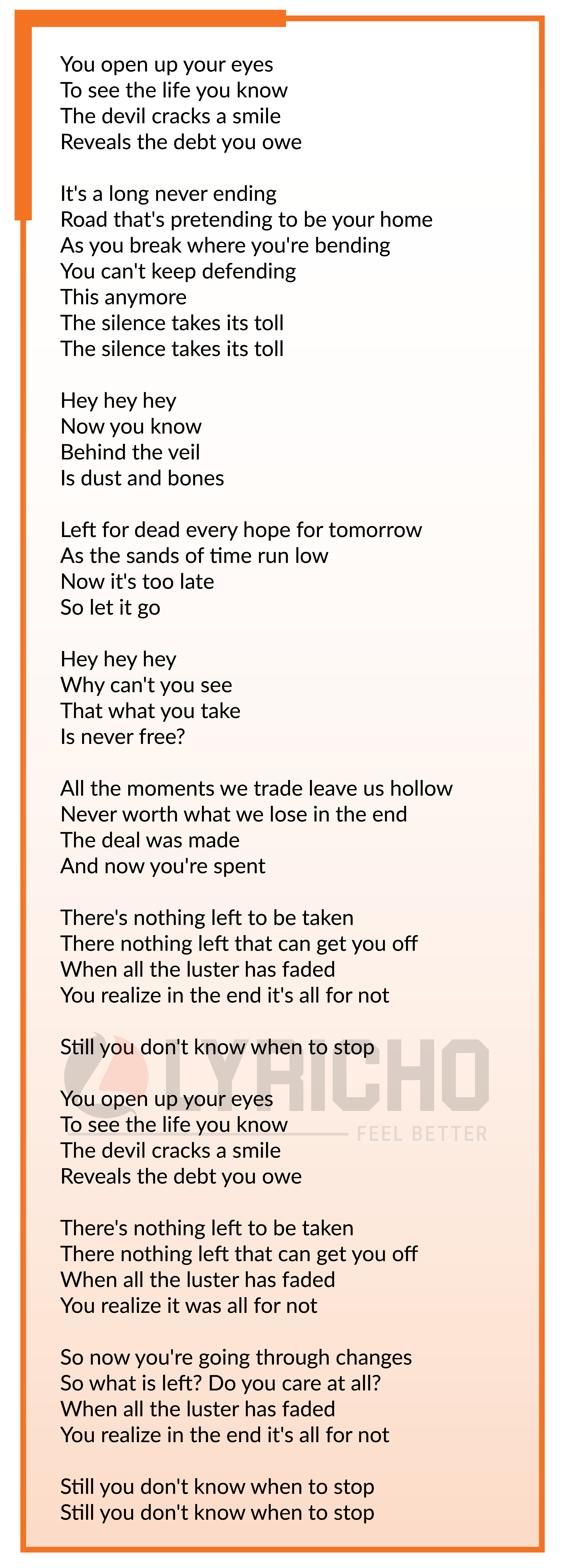 Behind The Veil - Myles Kennedy Lyrics,Behind The Veil Song English Lyrics