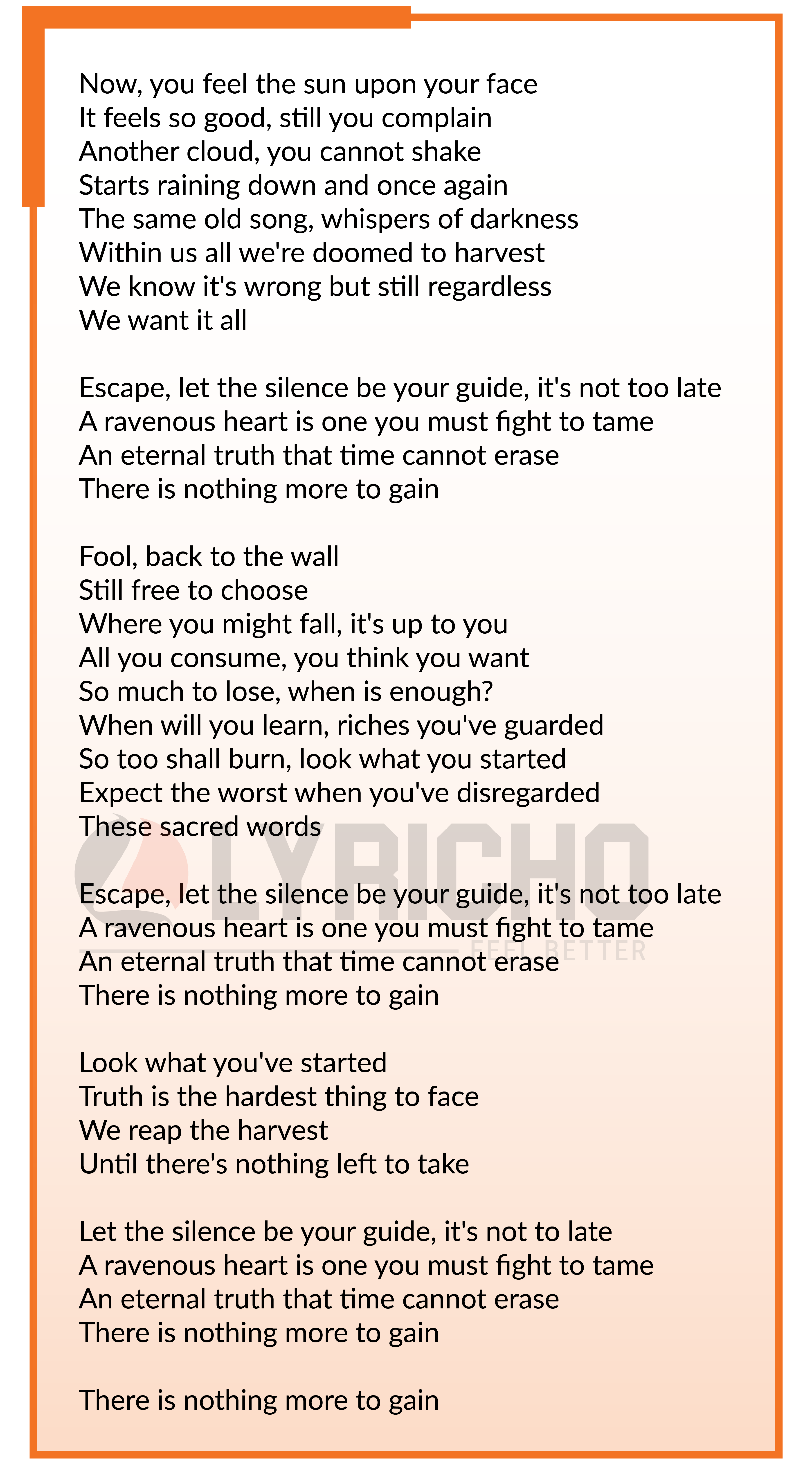 Nothing More To Gain - Myles Kennedy Lyrics,Nothing More To Gain Song English Lyrics