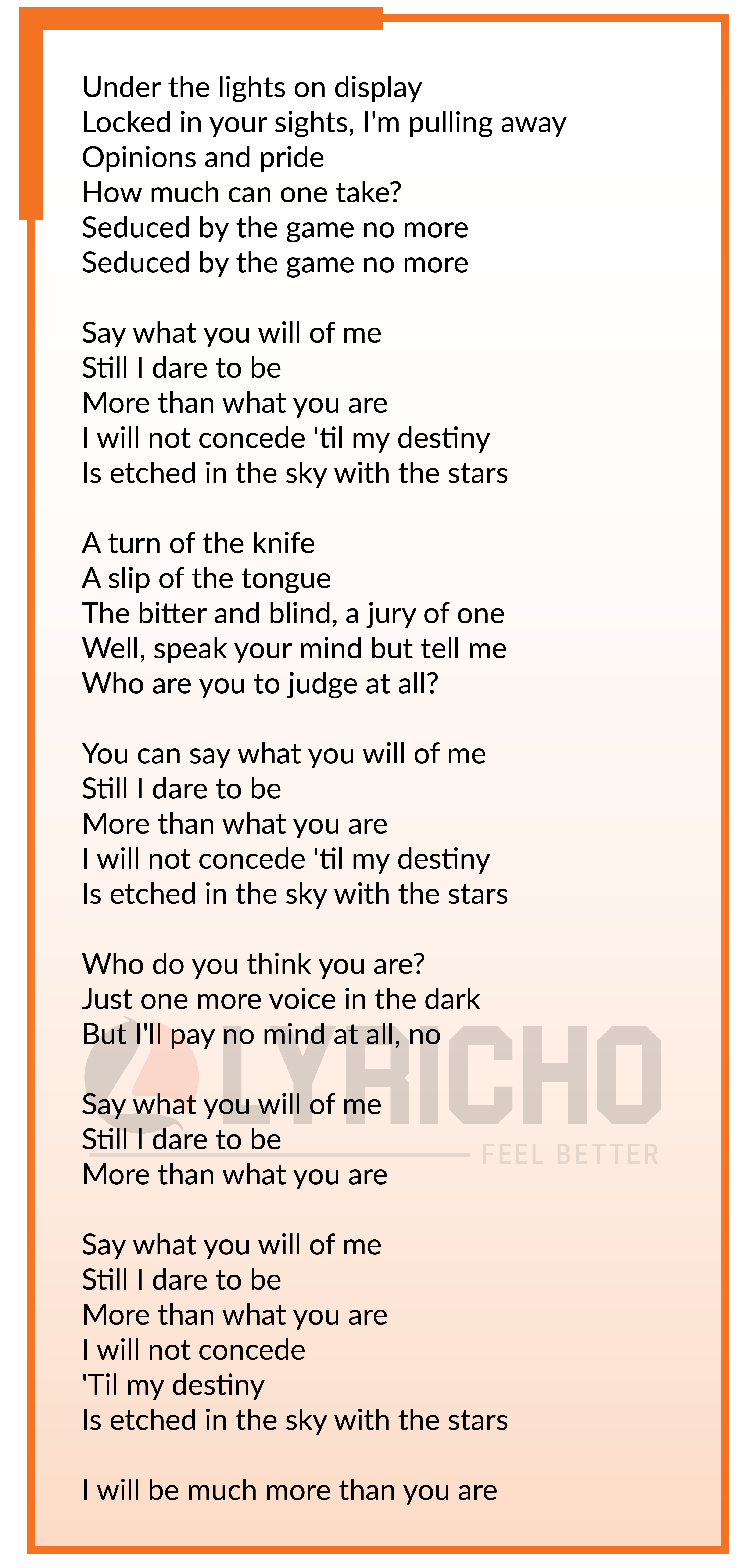 Say What You Will - Myles Kennedy Lyrics,Say What You Will Song English Lyrics